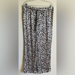 Victoria’s Secret Pink Leopard Satin Wide Leg Pajama Pants